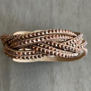 TAN and Bronze Rhinestone Bracelet